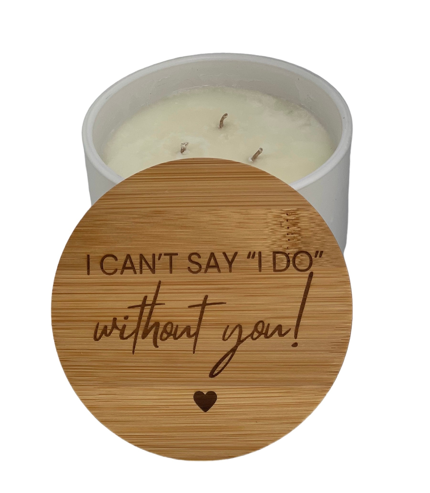 Box of 12 Custom 10oz White Ceramic Soy Wax Message Candles